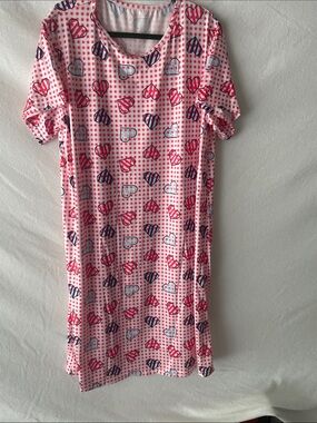 Pink Heart Print Nightshirt